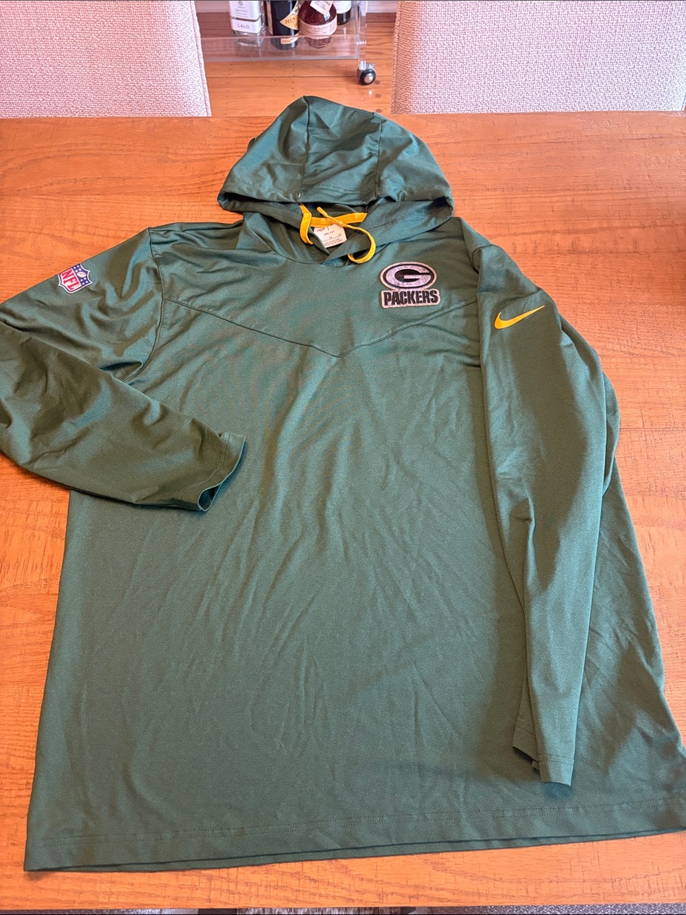 Nike Green Green Bay Packers Pullover Hoodie with Yellow Accents